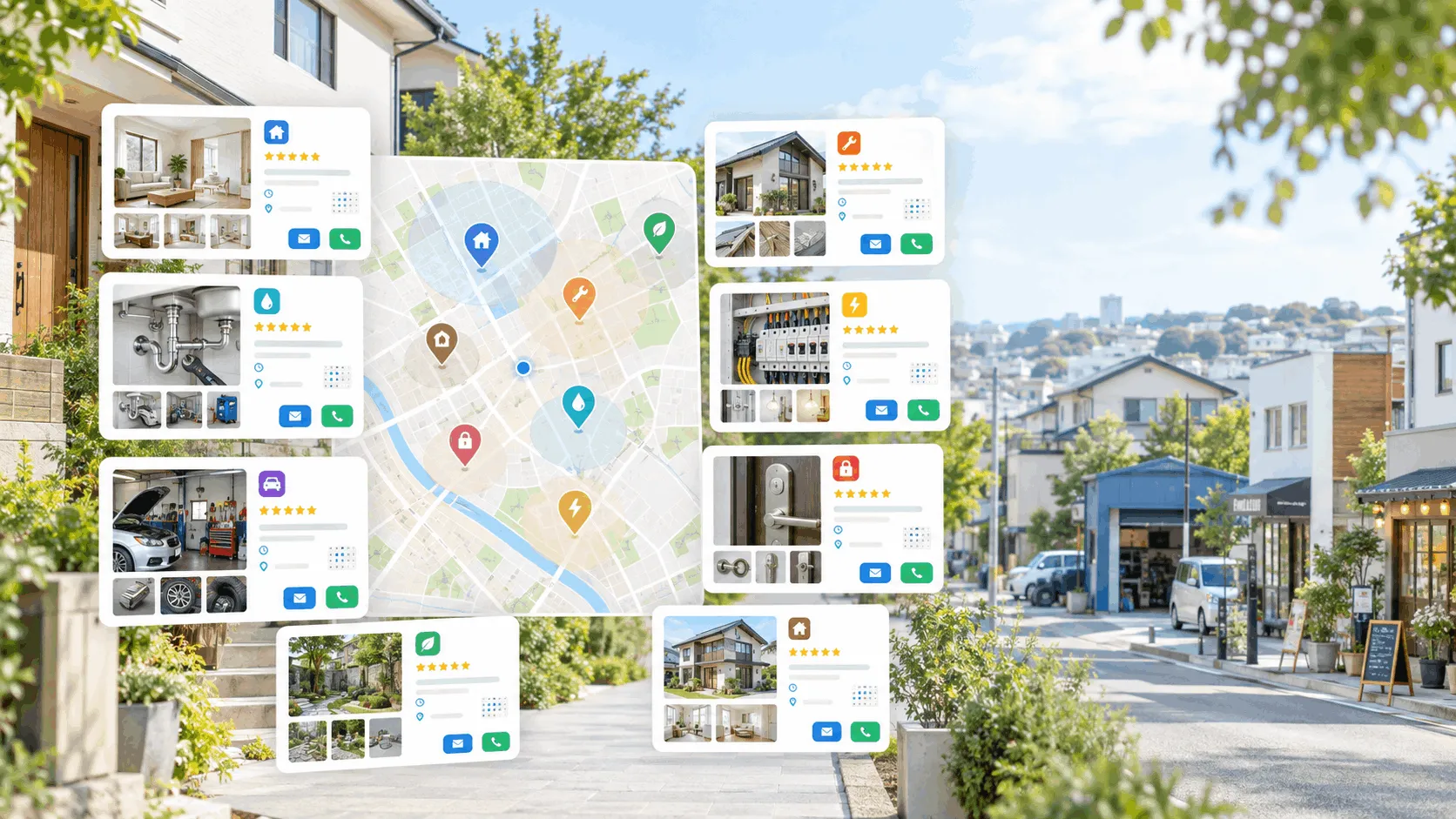 地域密着型サービスのGoogleマップ集客について相談するイメージ