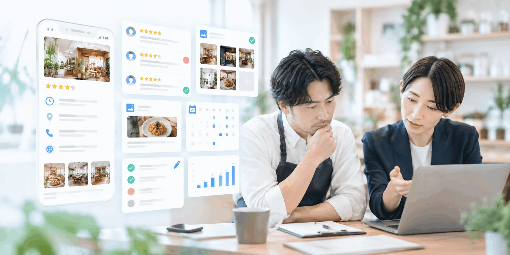 Googleマップの運用まで手が回らないについて相談する店舗担当者のイメージ
