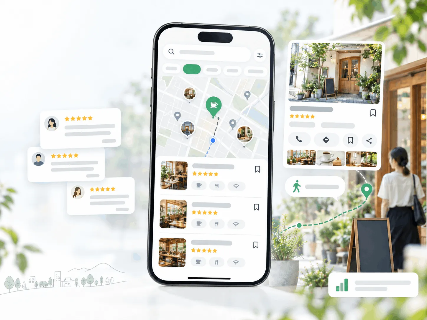 Googleマップを活用した店舗集客支援のイメージ