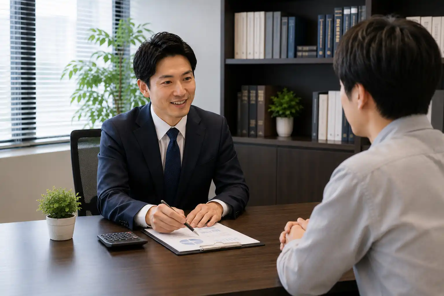 経営者と税理士が顧問範囲や相談内容を整理するイメージ