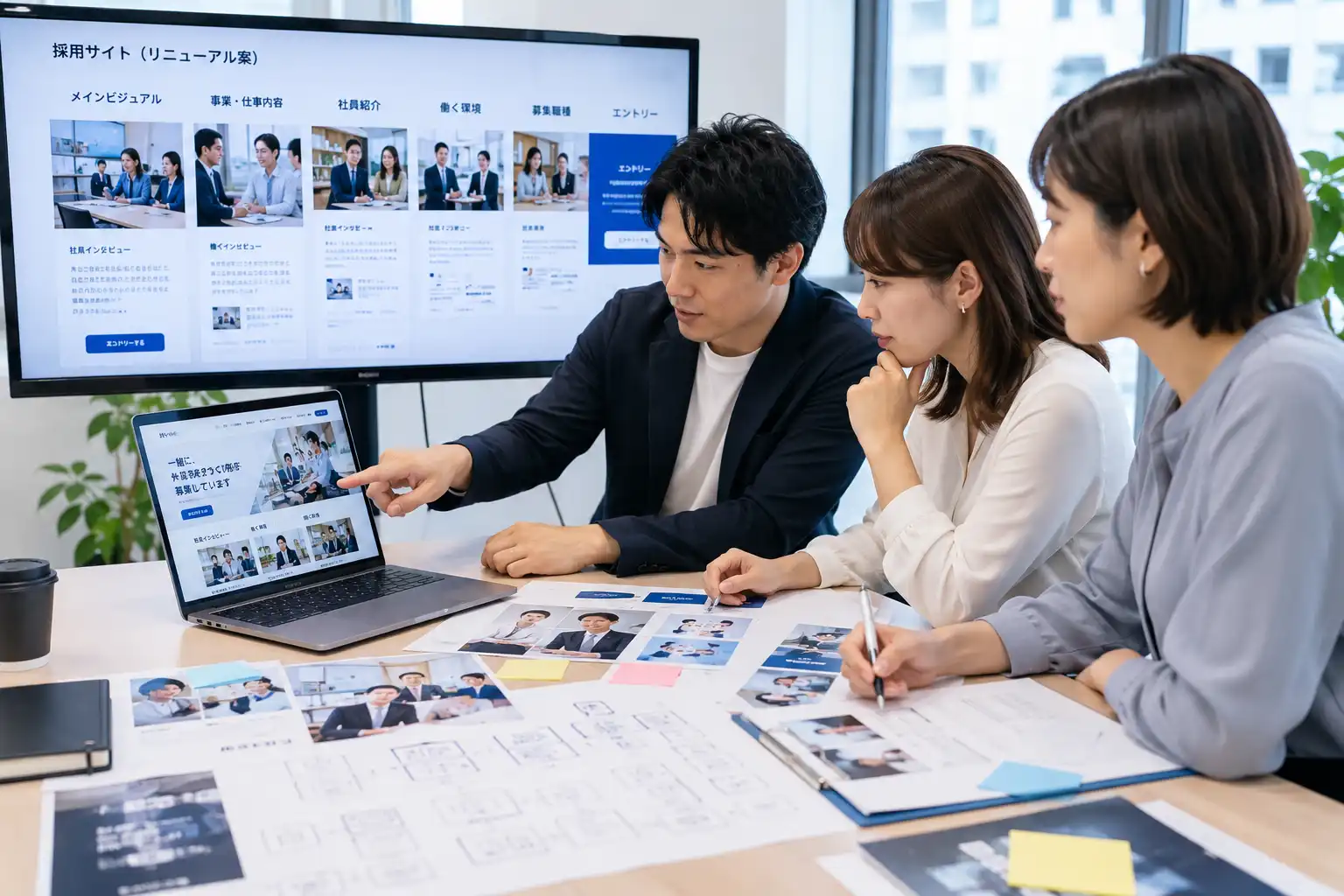 会社・仕事・人の情報を整理する採用サイト制作の相談イメージ